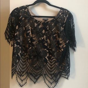 Express Lace Crop Top with slip